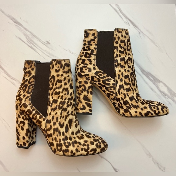 Sam Edelman Cheetah Print Booties Size 7 – Block Heel Ankle Boots - Picture 3 of 9